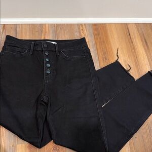 Same Edelman Black High-Waisted Button-Fly Jeans